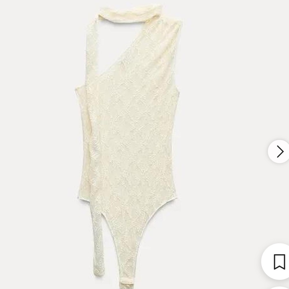 Zara Off-White Lace Bodysuit NWT